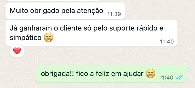 Depoimento de cliente sobre a planilha PFE